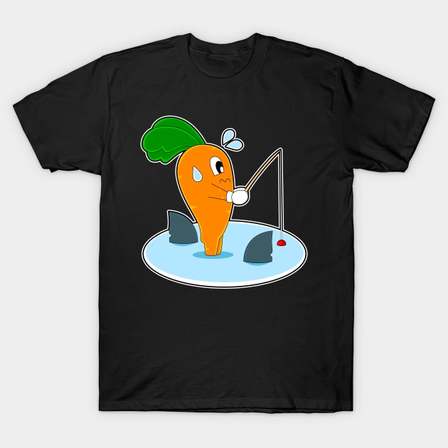 Carrot Fisher Shark fin Fishing T-Shirt by Markus Schnabel